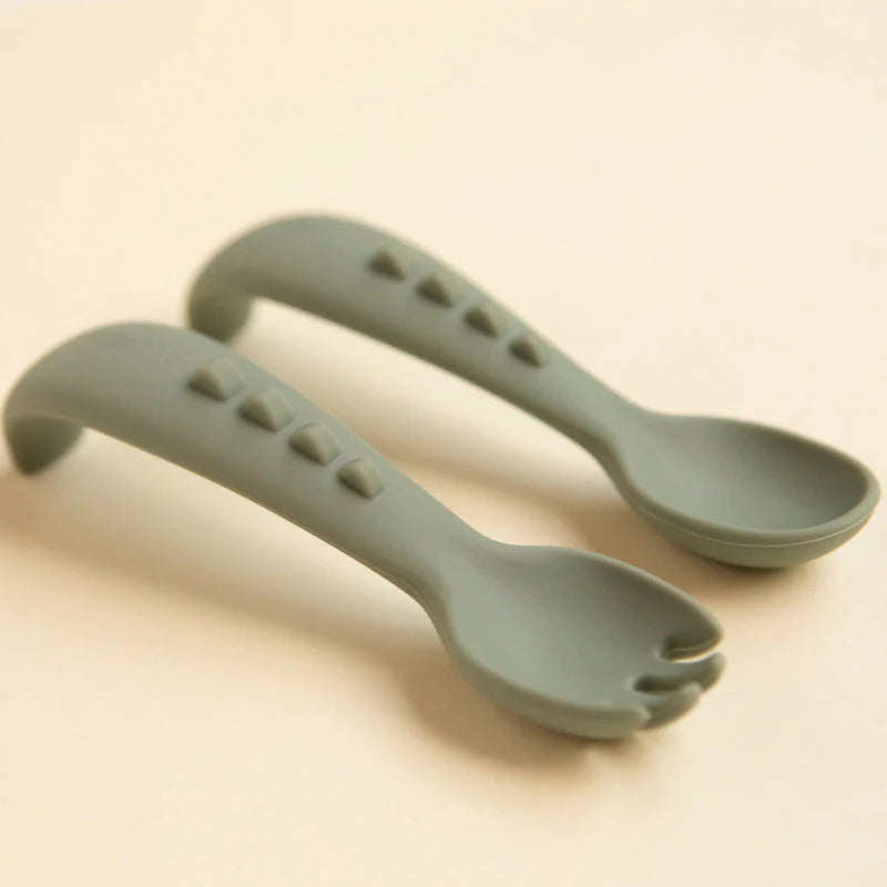 Comfy Grip Silicone Cutlery Set - Olive