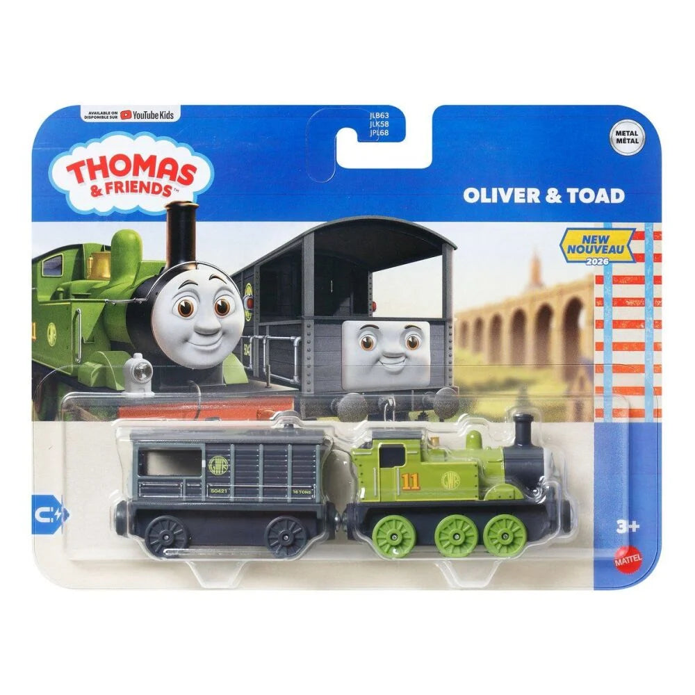 Die-Cast Push Along Engine - Oliver & Toad - NEW