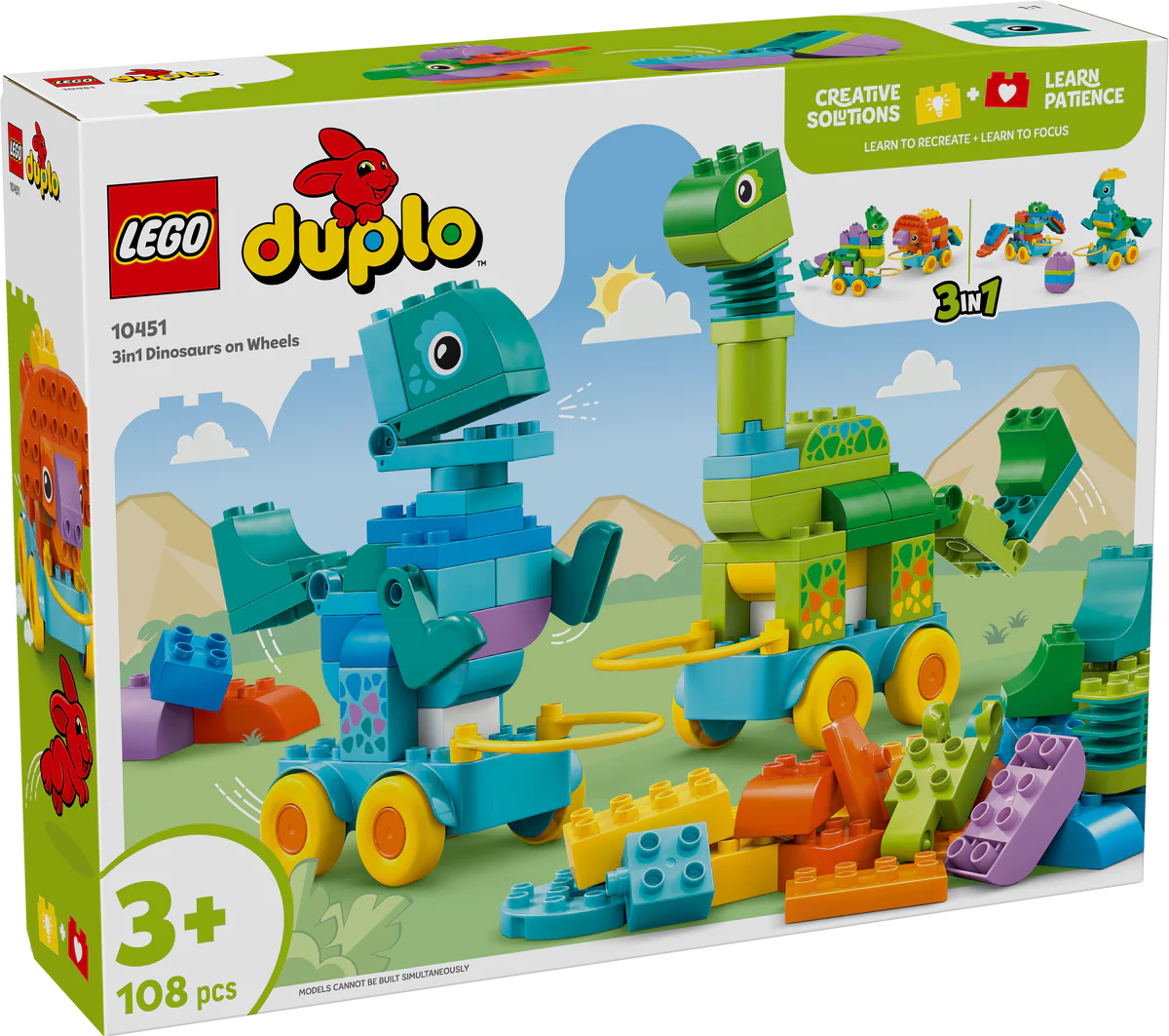 DUPLO® - 3-in-1 Dinosaurs on Wheels (10451)