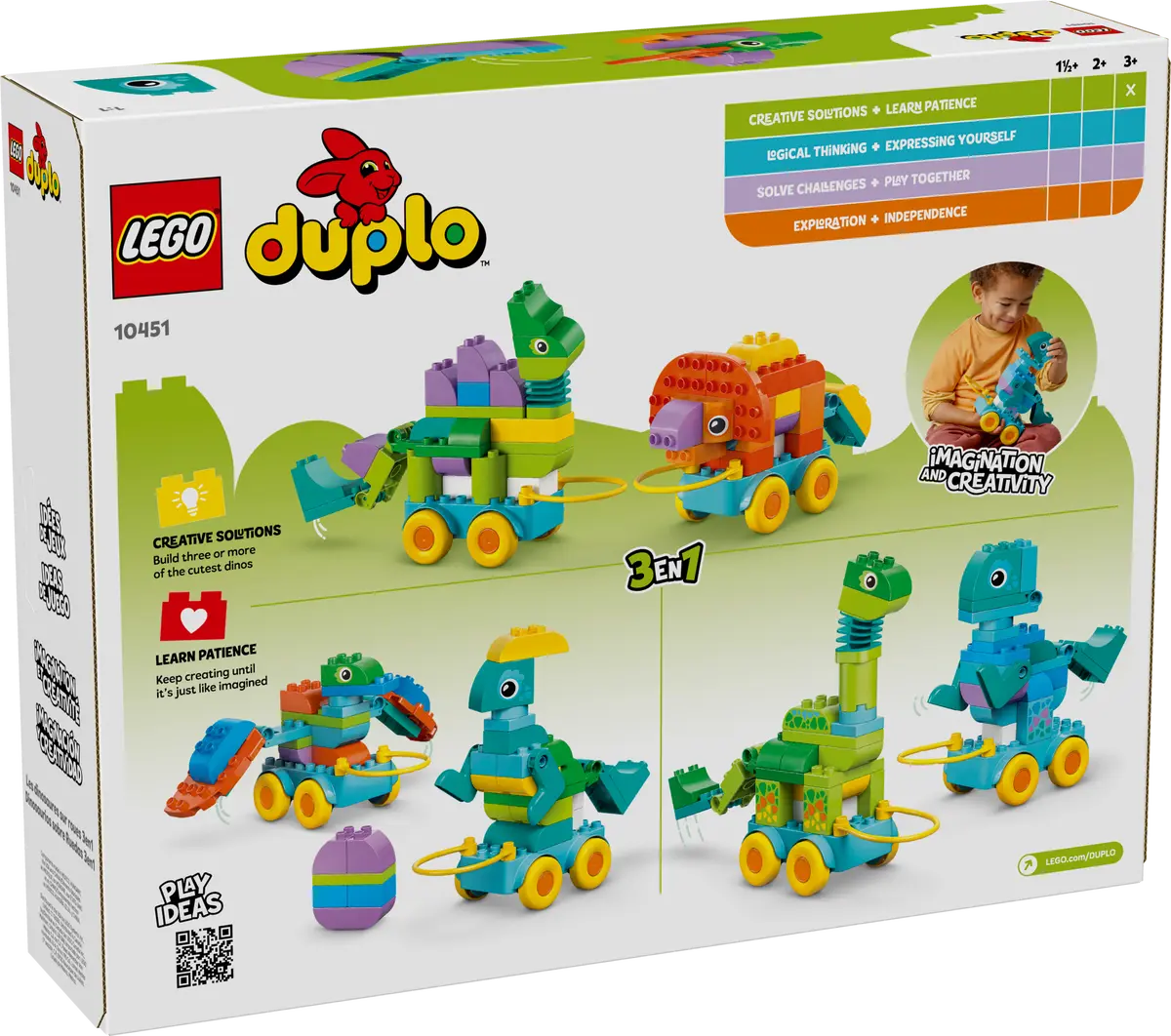 DUPLO® - 3-in-1 Dinosaurs on Wheels (10451)