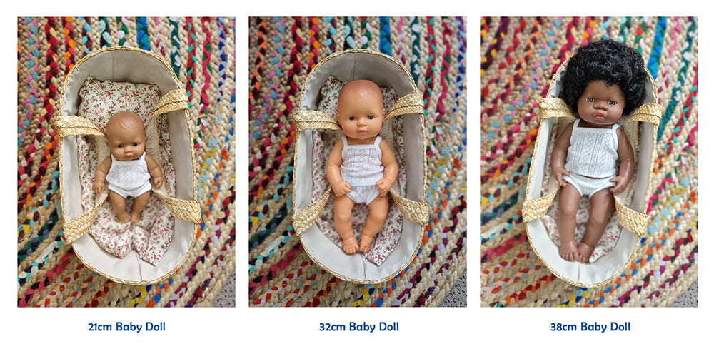 Weaved Moses Basket with Bedding (38cm)