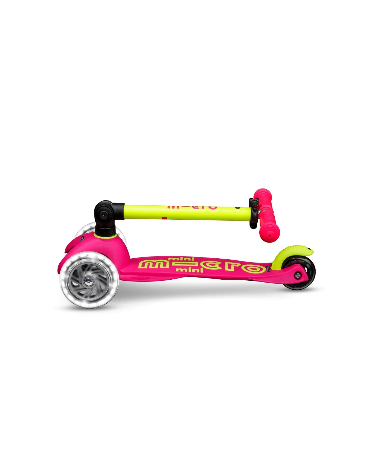 Mini Micro Deluxe LED Foldable Scooter - Yellow Pink - 2 to 5 years