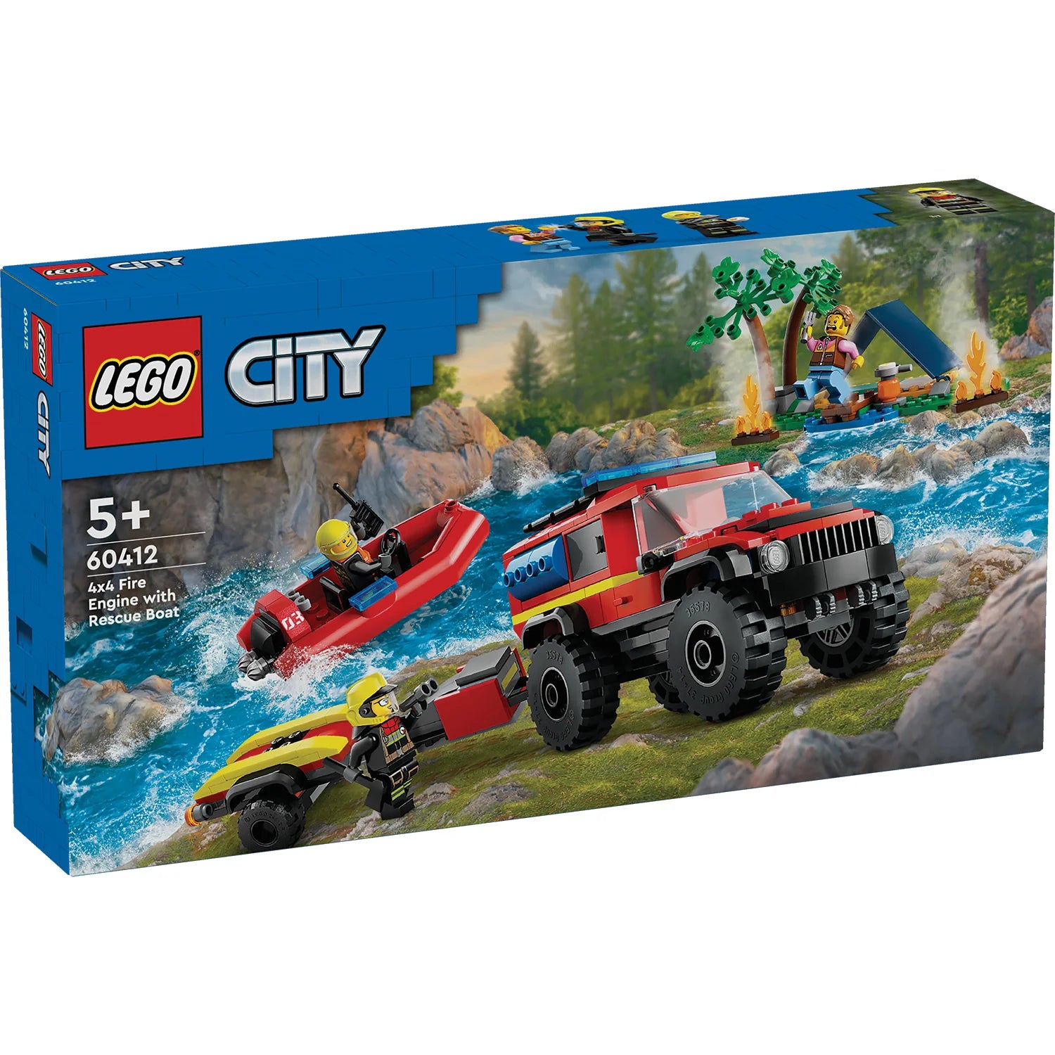 City - 4x4 Fire Truck with Rescue Boat (60412)