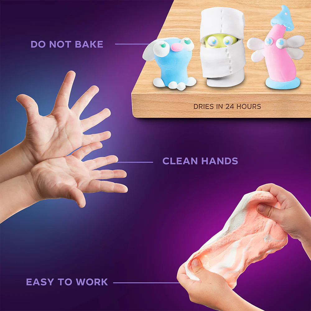 Sensory Art - 24 Colours Air Clay Creativity Set - White and Pastel