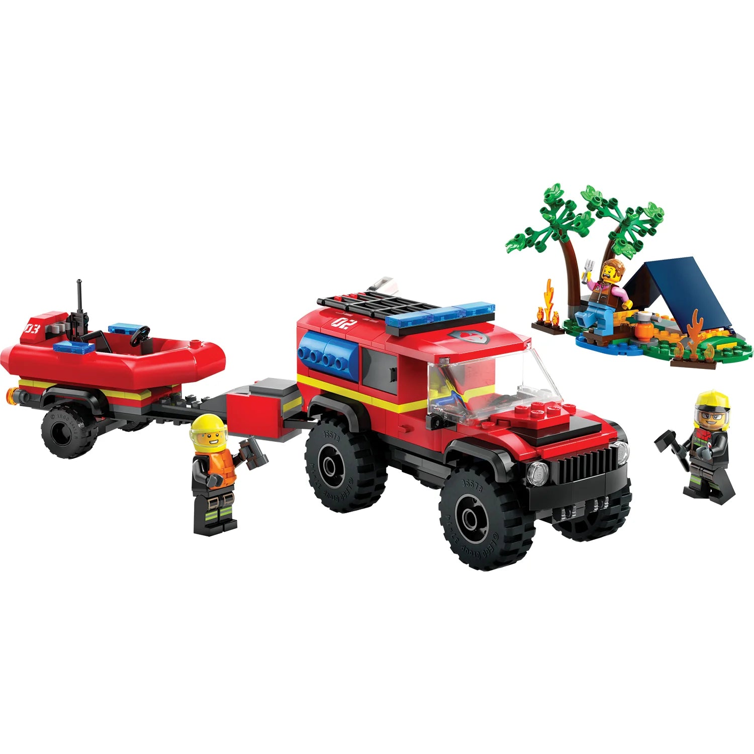 City - 4x4 Fire Truck with Rescue Boat (60412)