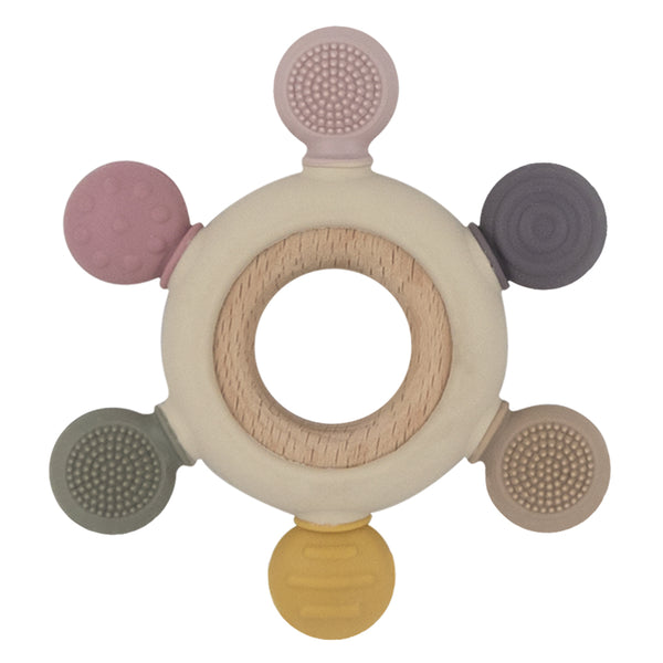 Playground - Silicone Multi-Surface Teething Wheel - Rose
