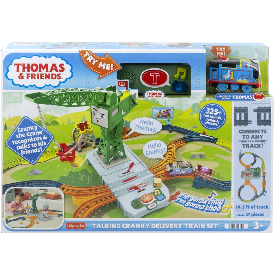 Thomas Friends Motorised Thomas Talking Cranky Delivery Train Set