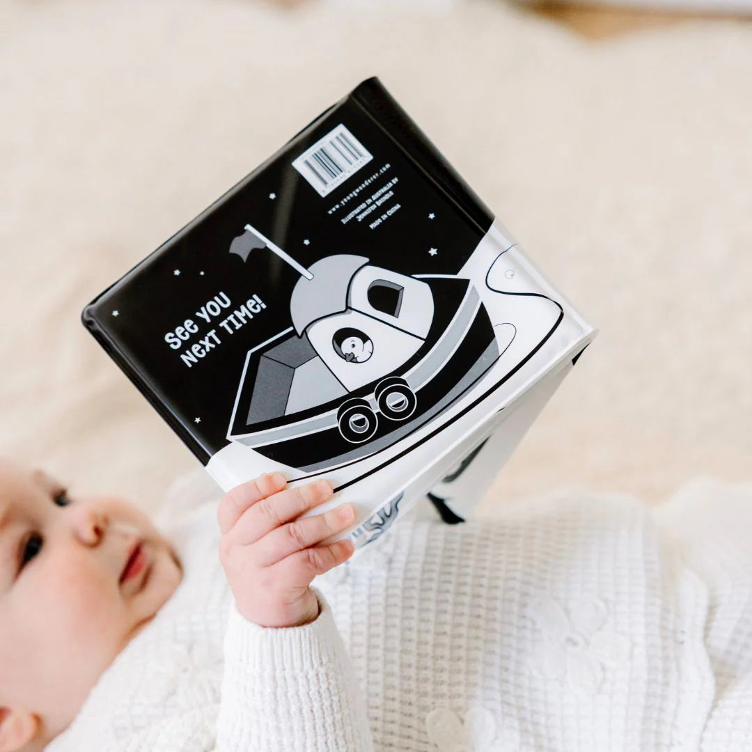 Black & White Bath Book - Duckie Goes on an Adventure - Toot Toot Toys