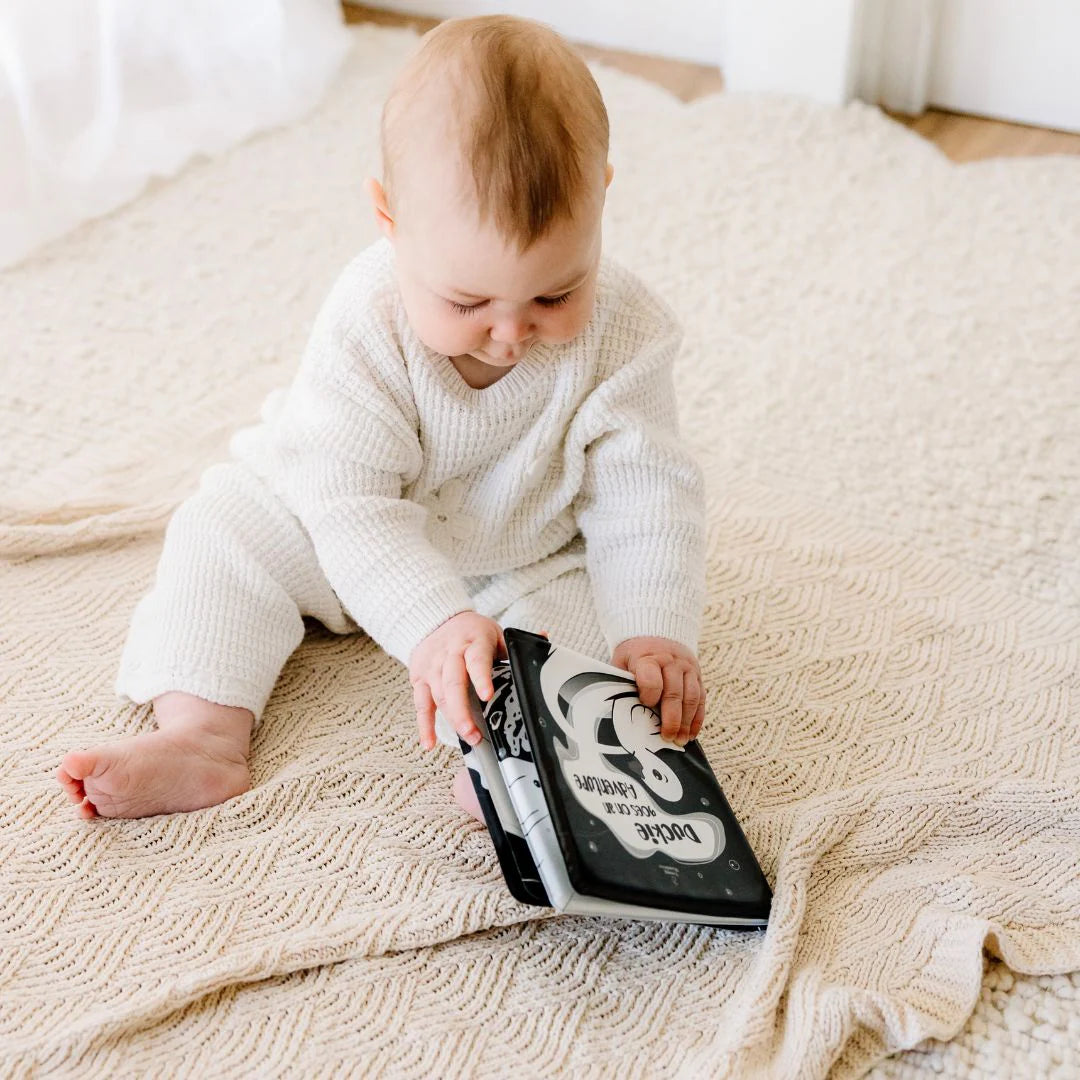 Black & White Bath Book - Duckie Goes on an Adventure - Toot Toot Toys