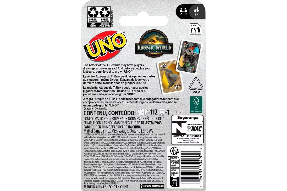 UNO Jurassic World Rebirth