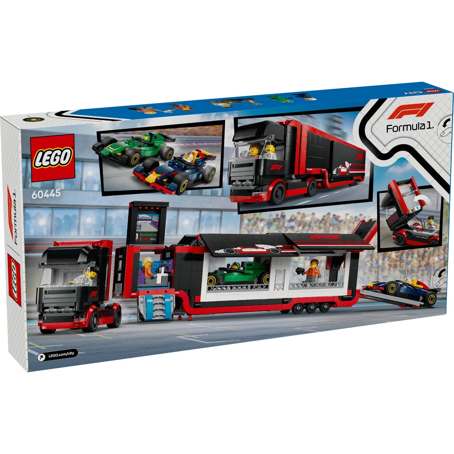 City - F1® Truck with RB20 & AMR24 F1® Cars (60445)