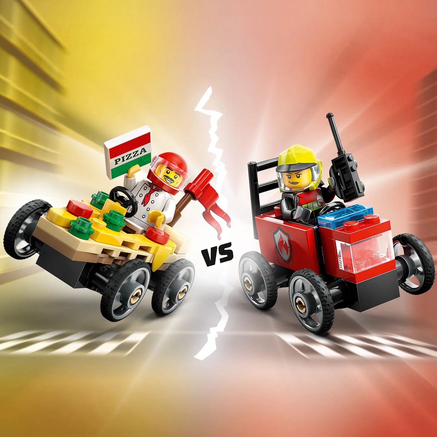 City - Pizza vs. Fire Truck Race Car Pack (60458)