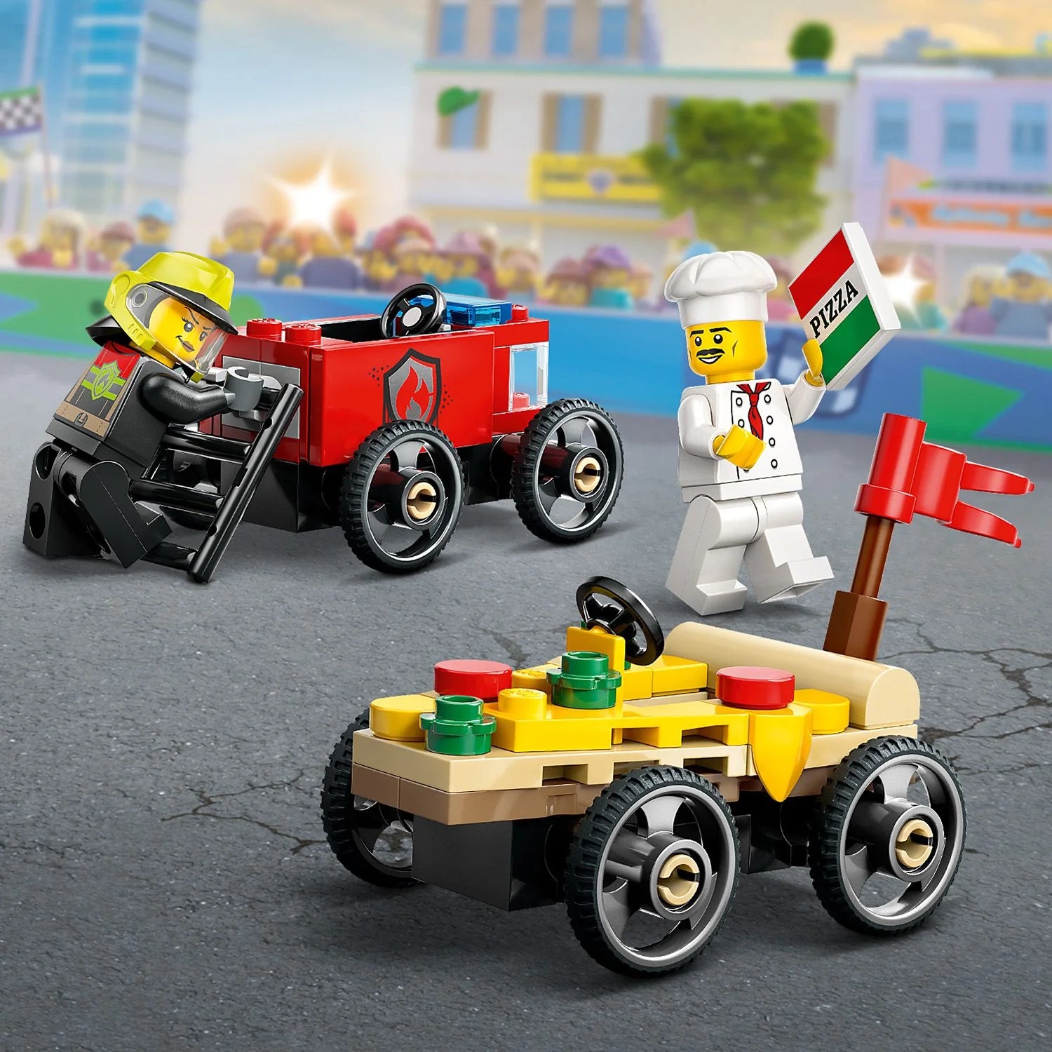 City - Pizza vs. Fire Truck Race Car Pack (60458)