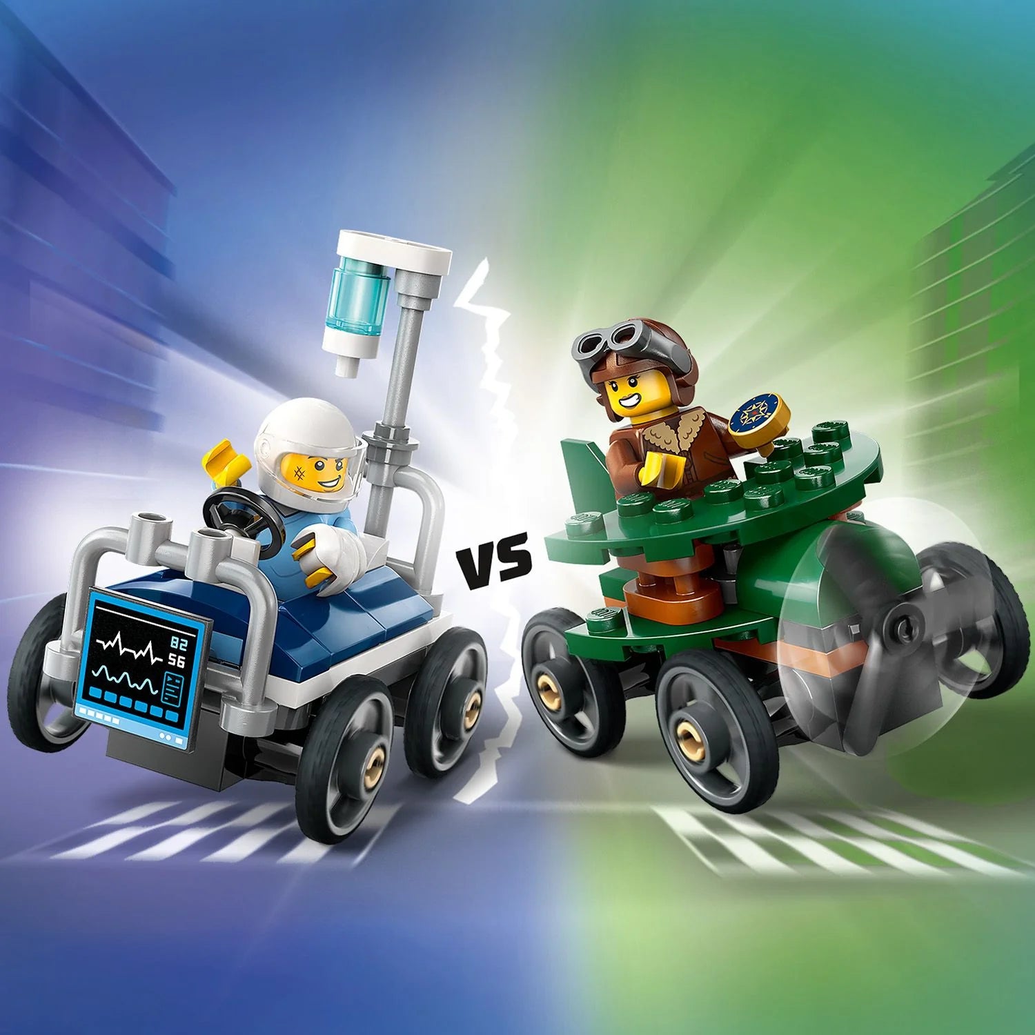 City - Airplane vs. Hospital Bed Race Car Pack (60459)