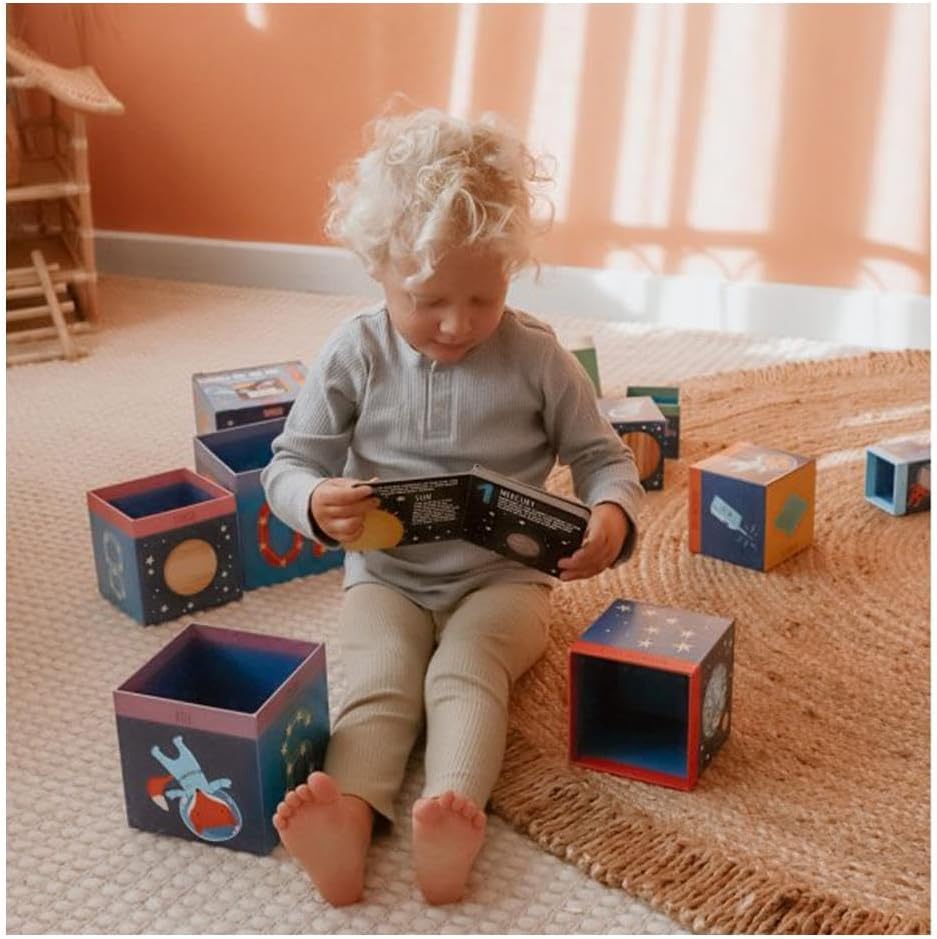 Edu-Blocks - Space Stacking Blocks & Book Set