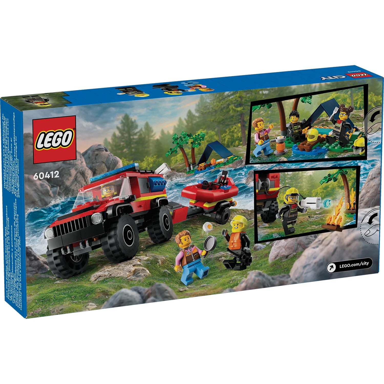 City - 4x4 Fire Truck with Rescue Boat (60412)