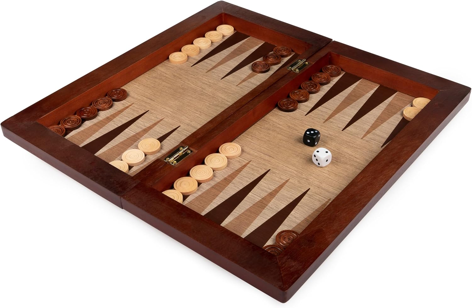 Classic Games Deluxe Wooden Backgammon, Chess & Checkers - Toot Toot Toys