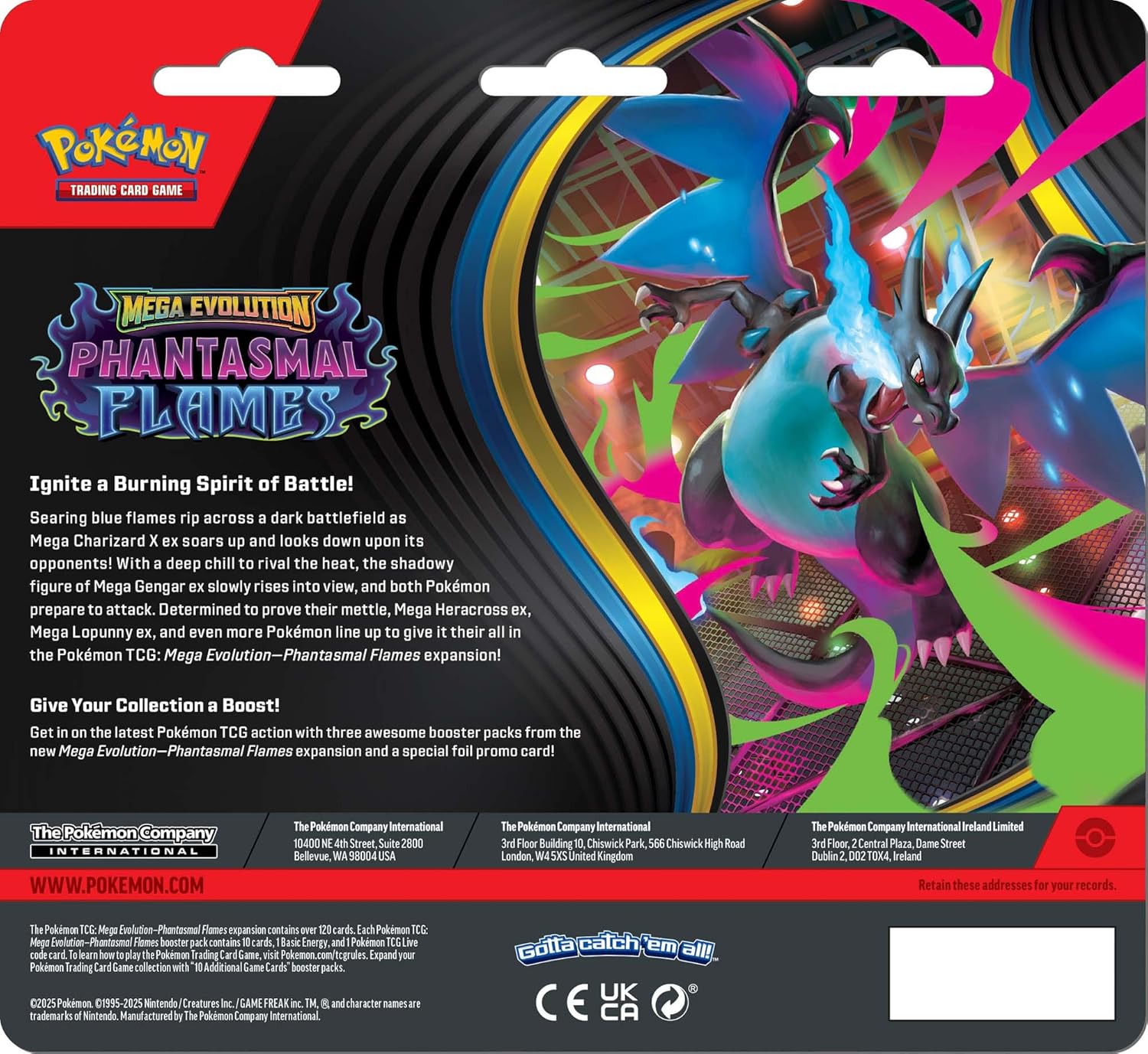 Pokémon TCG: Mega Evolution 2 - Phantasmal Flames Three Booster Blister Pack (*Limit 1 per customer)
