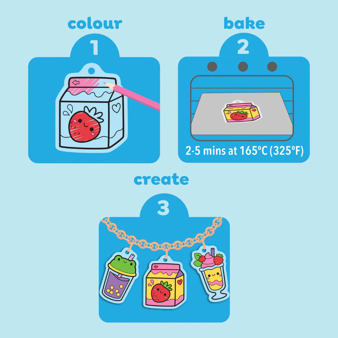 Shrinkorama Charm Bracelet - Kawaii Drinks