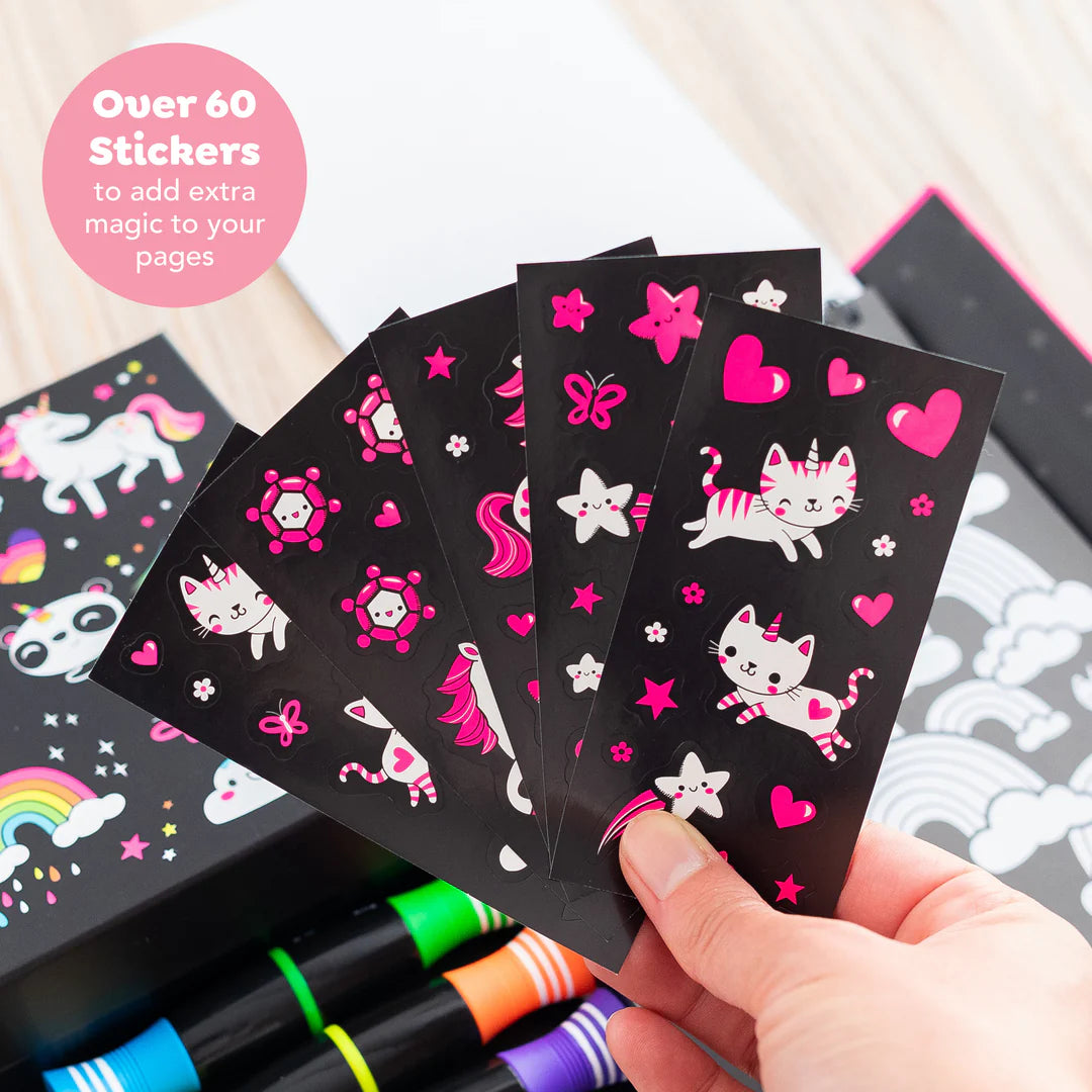 Neon Colouring Set - Unicorns and Friends