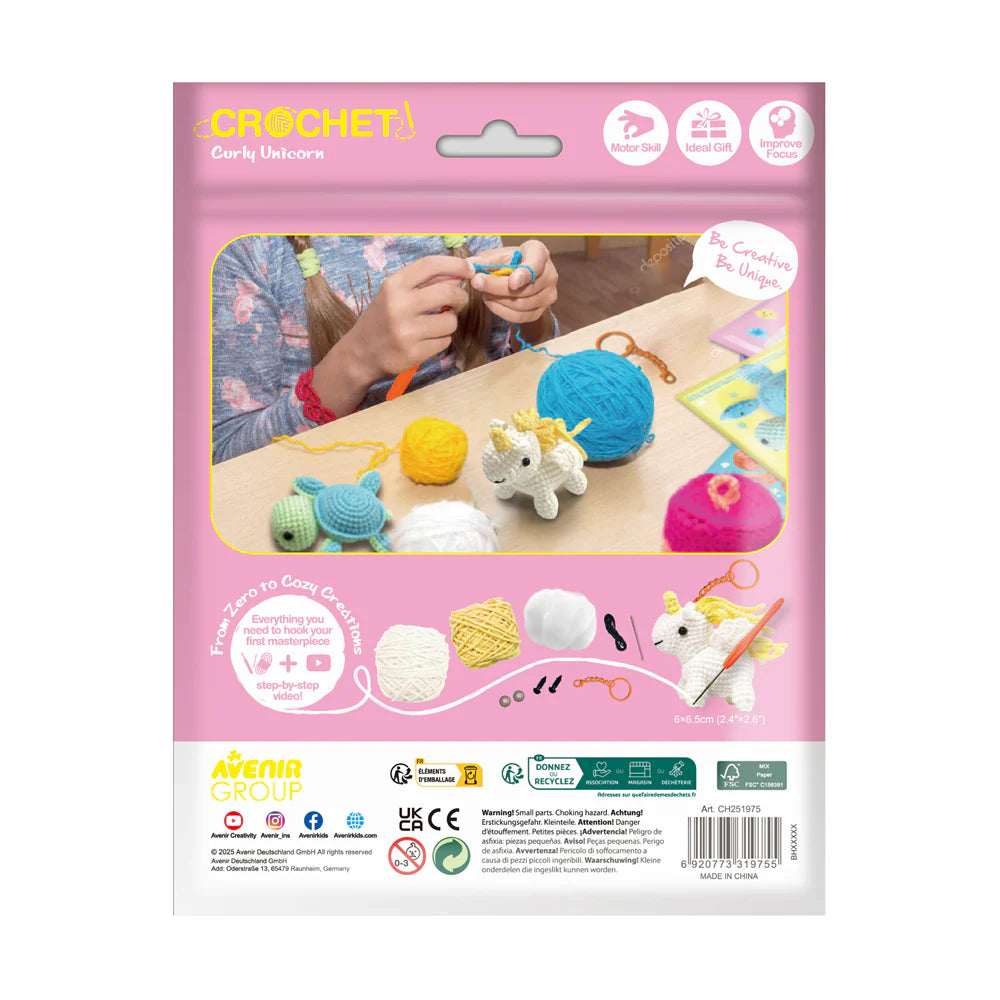 Crochet Keychain - Curly Unicorn - Toot Toot Toys