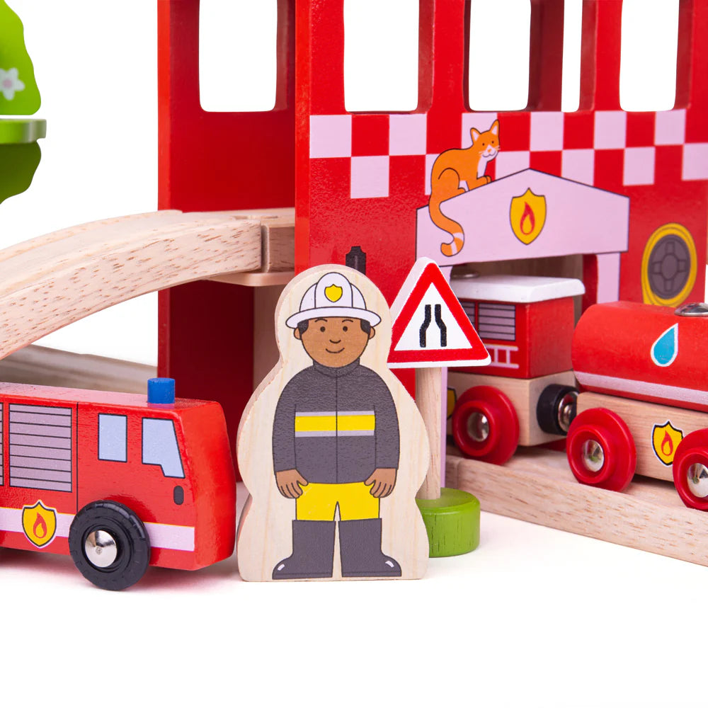 Fire Station Train Set