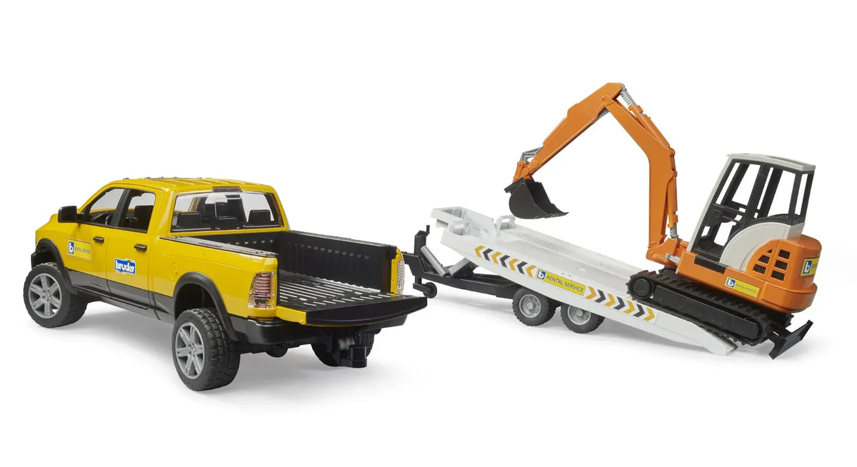 RAM 2500 Power Wagon Rental Service with Trailer & Mini Excavator