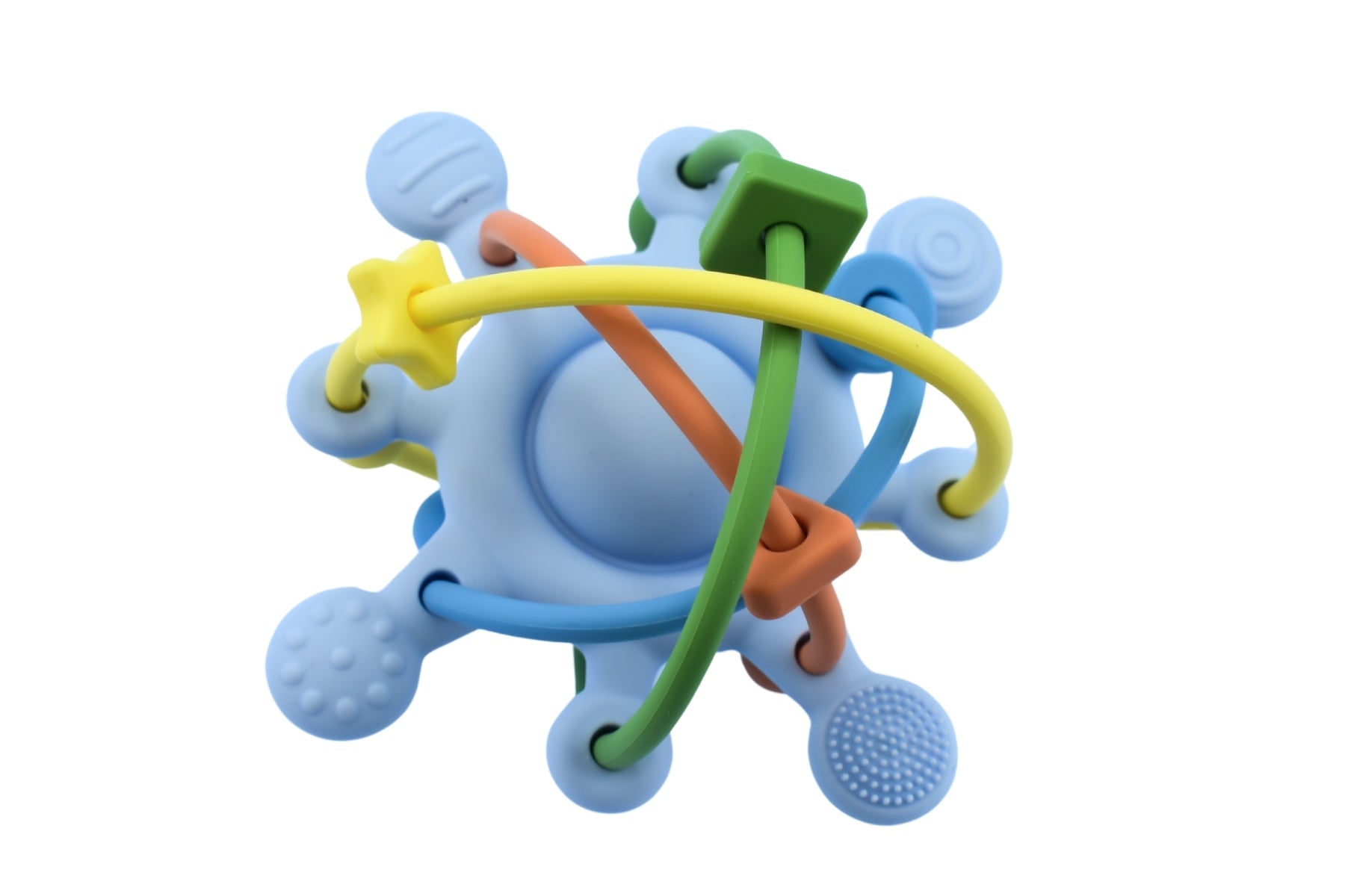 Silicone Sensory Space Rattle Teether - Blue