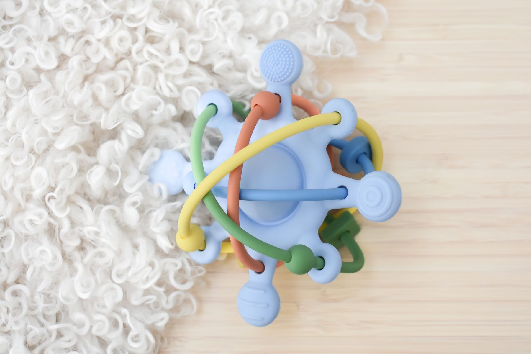 Silicone Sensory Space Rattle Teether - Blue
