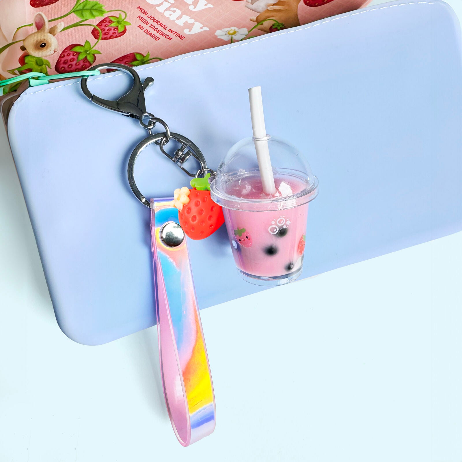 Bag Charm Kit - Strawberry Bubble Tea