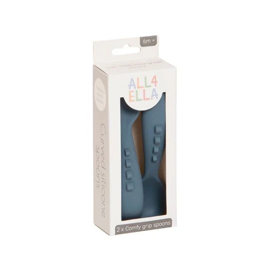 Comfy Grip Silicone Spoon 2pk - Slate Blue