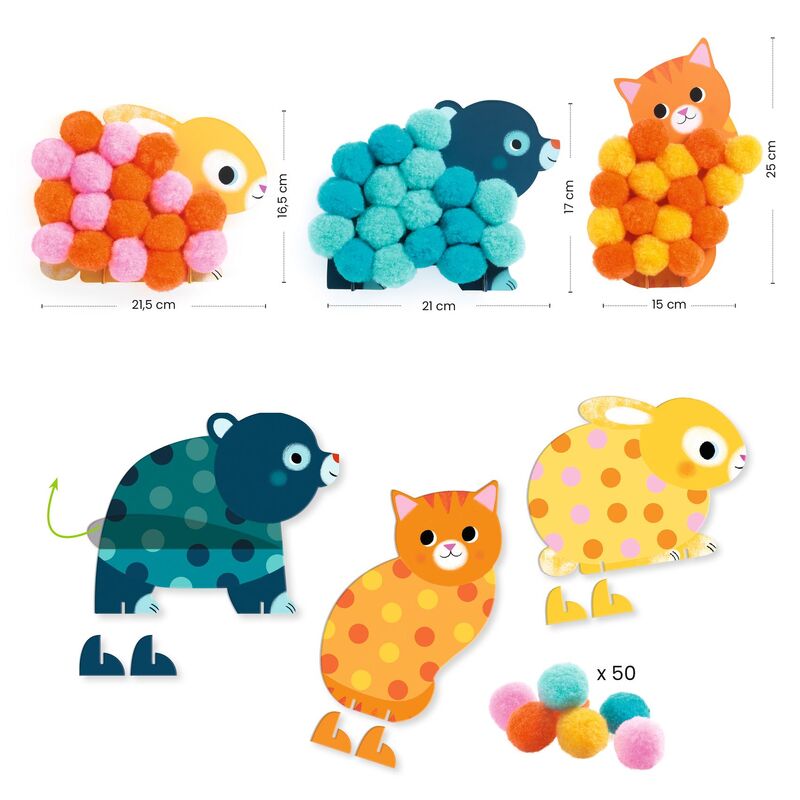 Pompom Collage Set - Animals