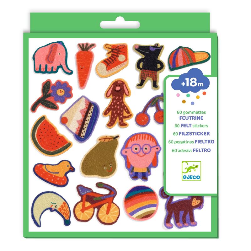 60 Felt Stickers - The Silly Ones