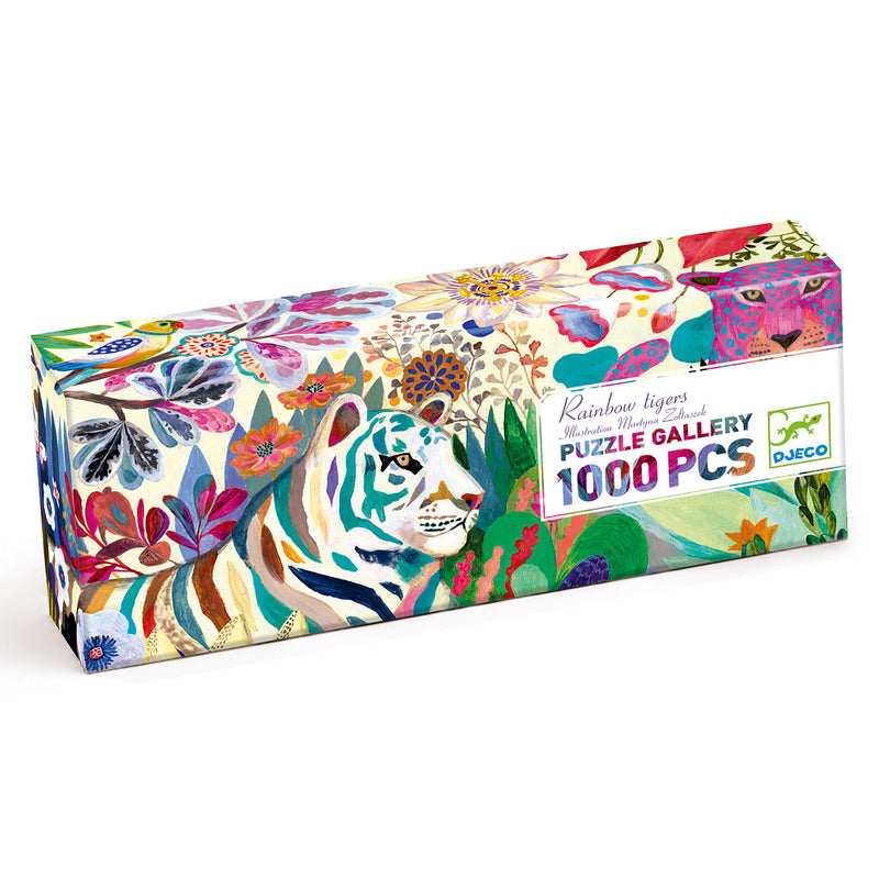 Rainbow Tigers 1000pc Gallery Puzzle with Poster
