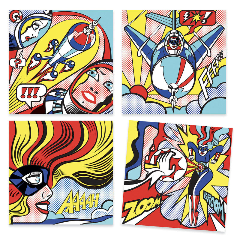 Inspired by Superheroes - Roy Lichtenstein - Felt Brushes