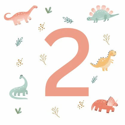 2nd Birthday Card - Dinosaurs