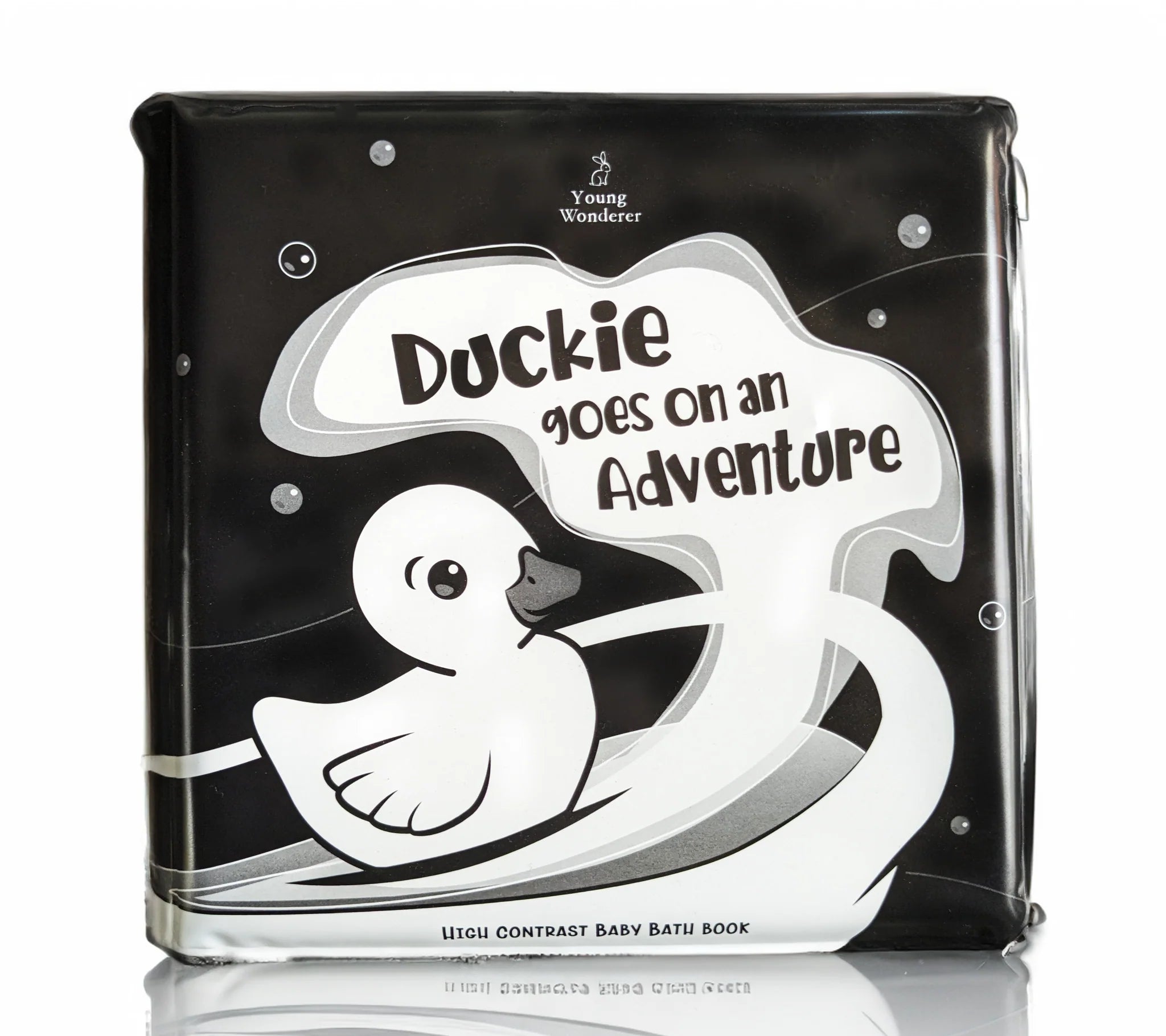 Black & White Bath Book - Duckie Goes on an Adventure - Toot Toot Toys