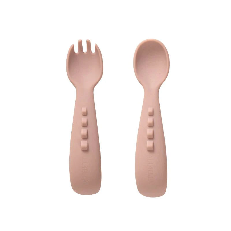 Comfy Grip Silicone Cutlery Set - Dusty Pink