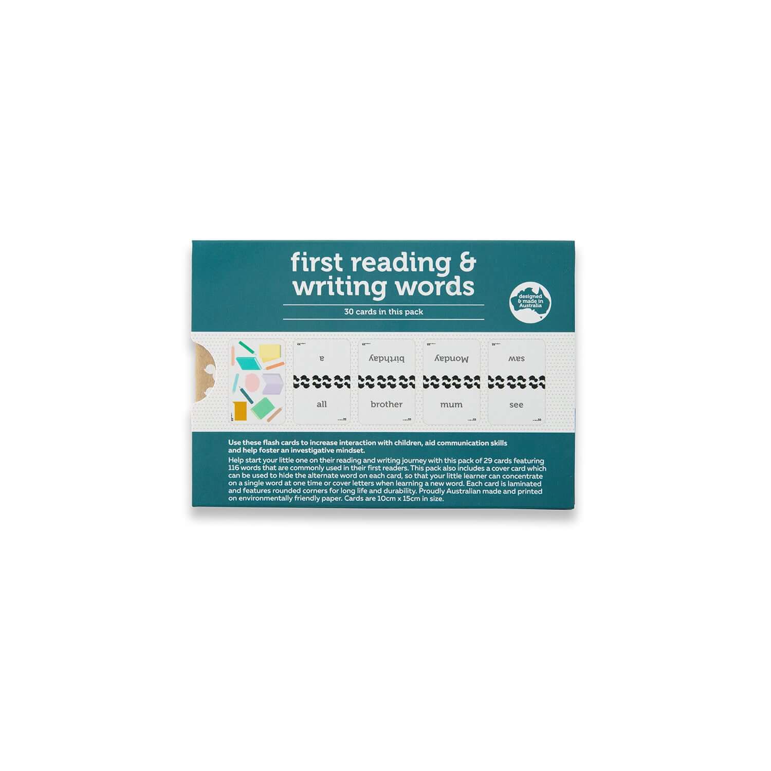 First Reading and Writing Words Flash Cards