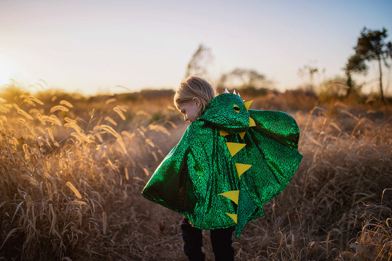 Metallic Green Dragon Cape (2-3 Years)