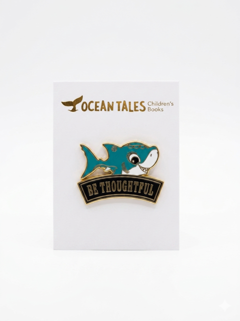 Be Thoughtful Enamel Pin – Stella The Shark - Toot Toot Toys