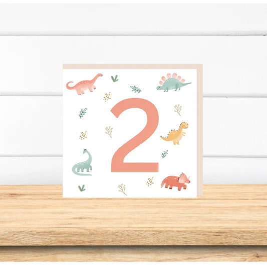 2nd Birthday Card - Dinosaurs