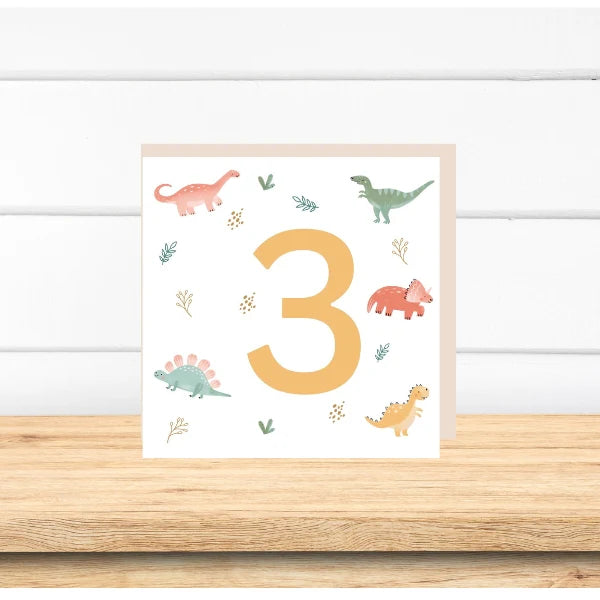 3rd Birthday Card - Dinosaurs