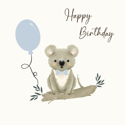 Birthday Card - Koala, Blue