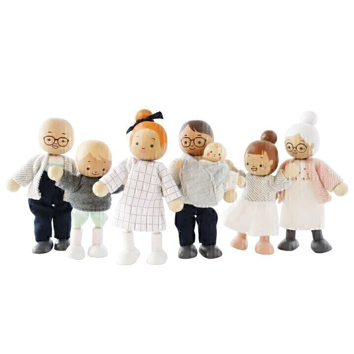 Wooden Dolls House Family