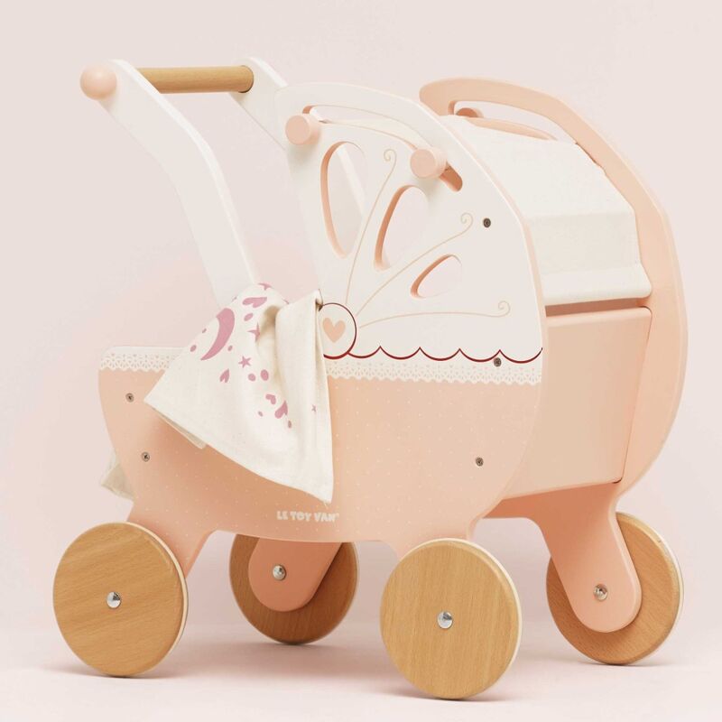 Retro Wooden Toy Pram