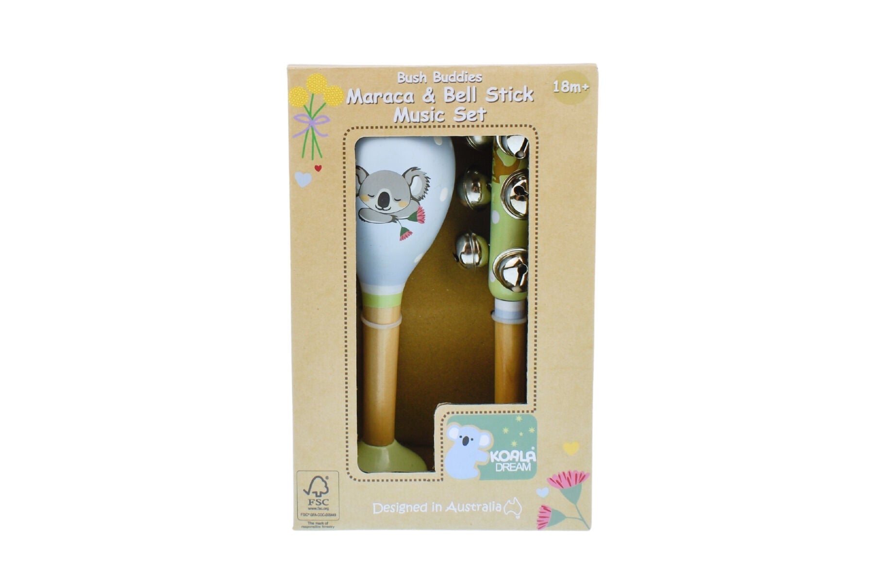 Bush Buddies Australian Animals Maraca & Bell Stick Music Set