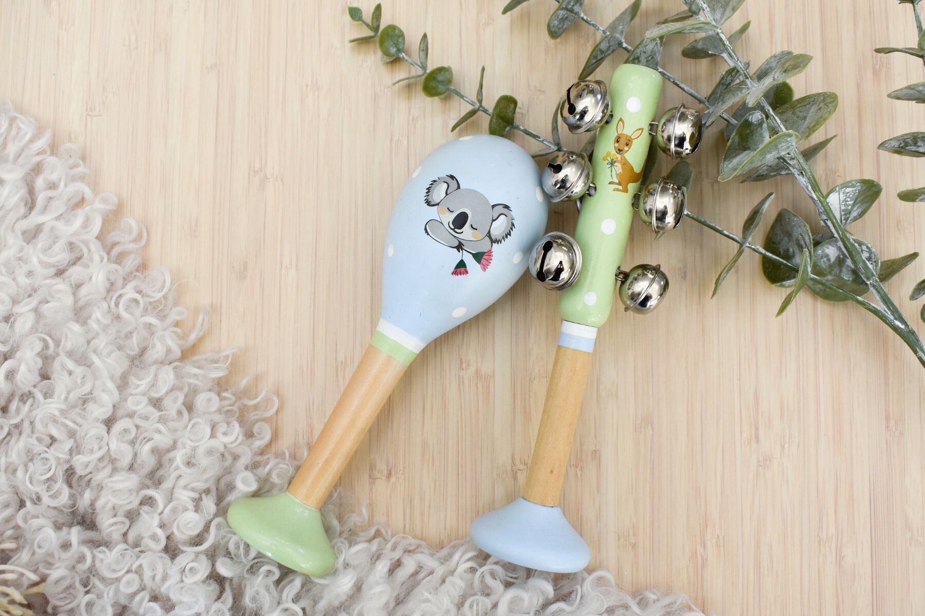 Bush Buddies Australian Animals Maraca & Bell Stick Music Set
