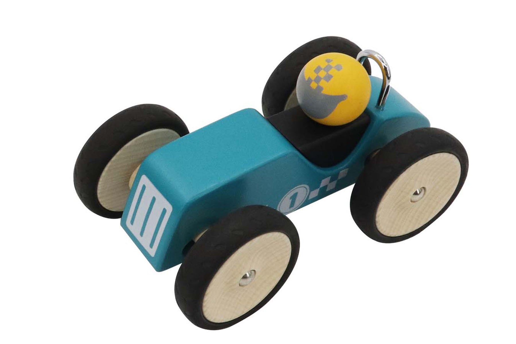 Wooden Retro Racing Car - Blue
