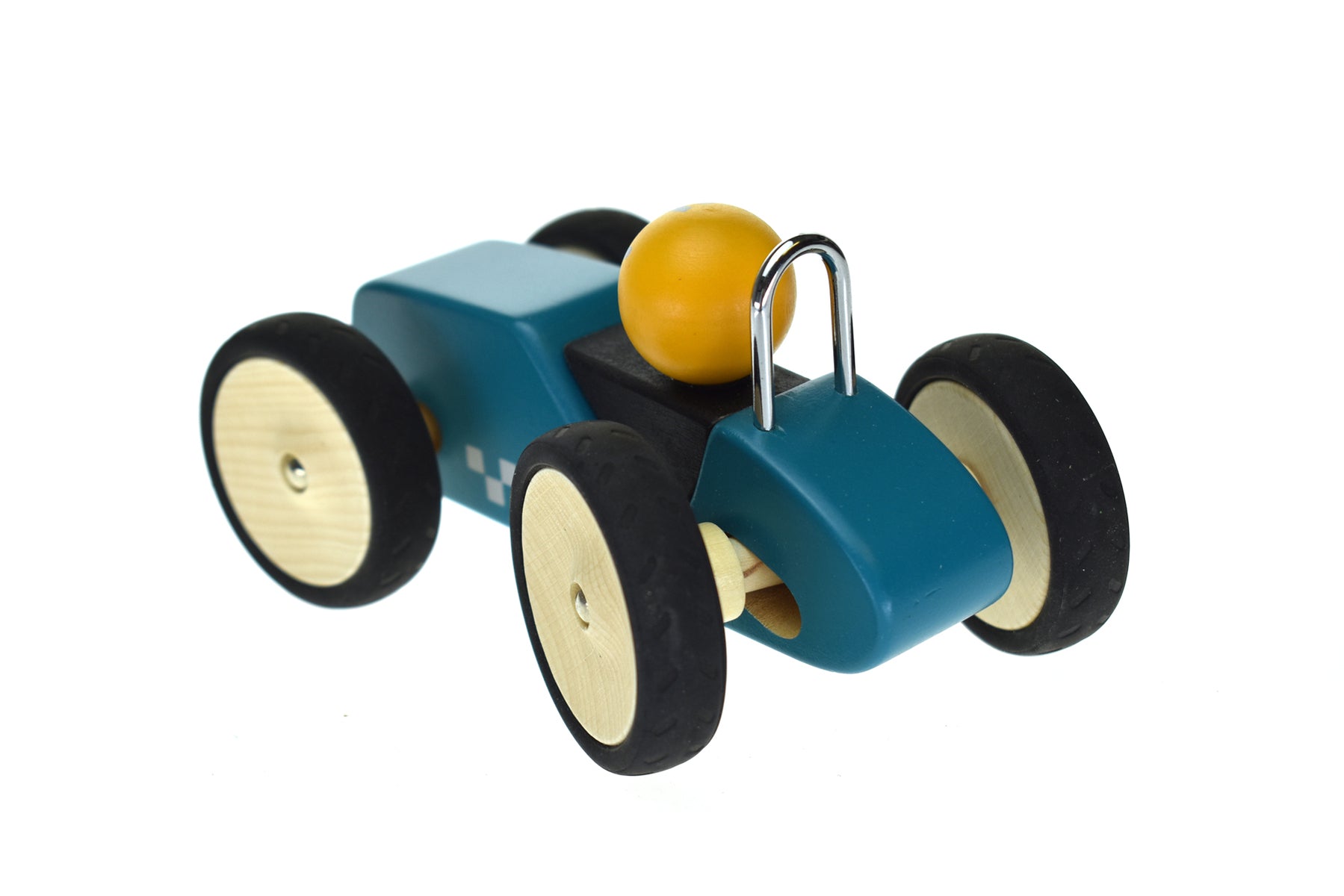 Wooden Retro Racing Car - Blue